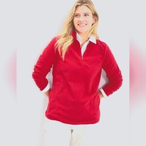 Lands End Women's XL Anyweather Fleece Quarter Zip Pullover Soft and lightweight